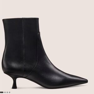 Stuart Weitzman Black Leather Ankle Booties